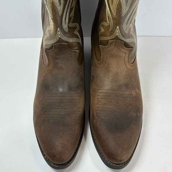 Laredo Boots Mens Brown Embroidered Leather Cowboy Western Outdoor Sz 9.5D #4212 main image 9